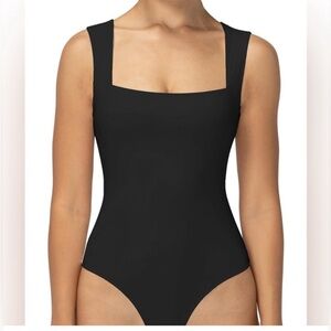 House of Harlow 1960 Black Square neck Tank Bodysuit, size M, low cut​